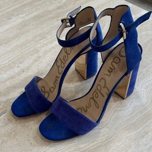Sam Edelman Patti Royal Blue Suede Block Heels